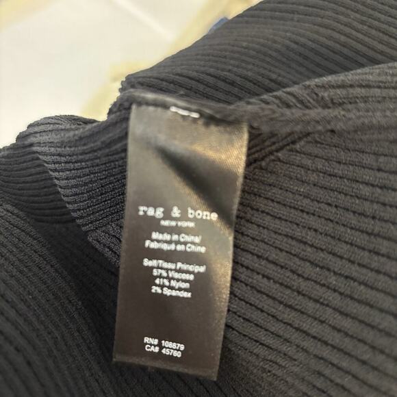 Rag & Bone Asher Tank Top XL Black Ribbed Knit Stretch NWOT VNeck - Picture 6 of 7
